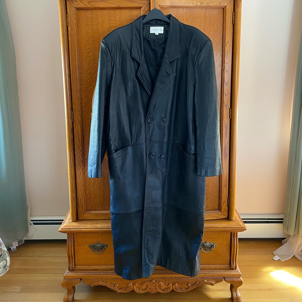 Men’s full length leather coat